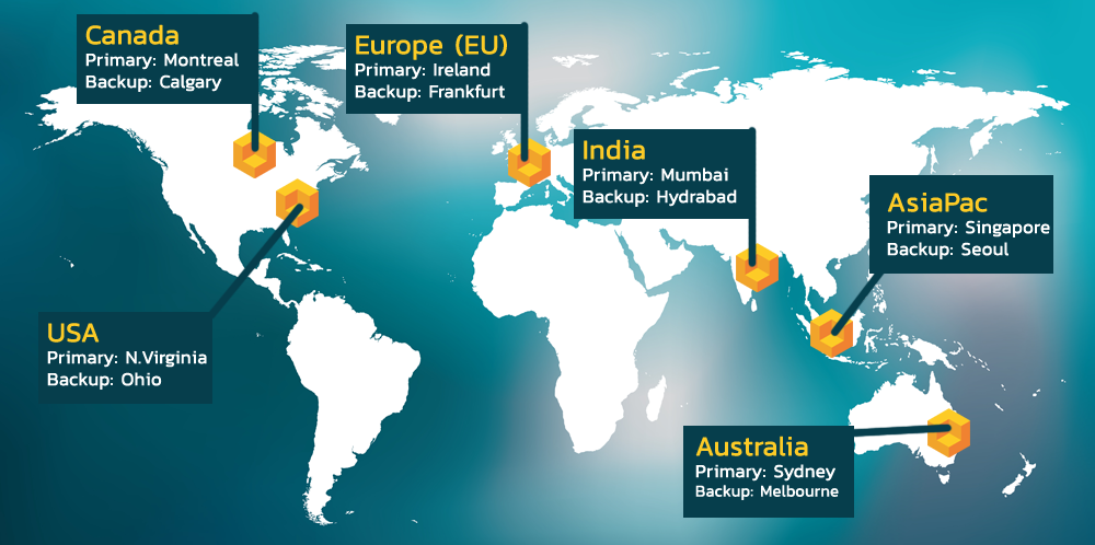 Inflectra Global Hosting Map