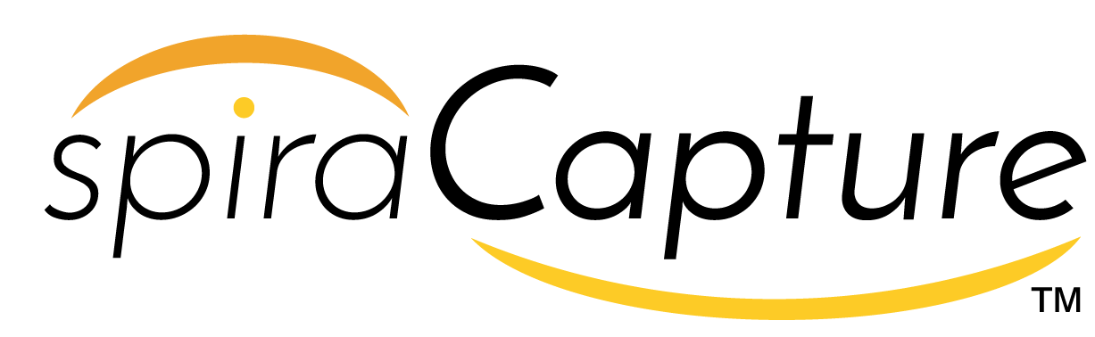 SpiraCapture Logo, White Background, with Trademark Notice