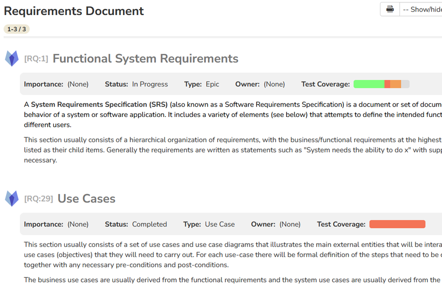 Requirements Management with SpiraTeam