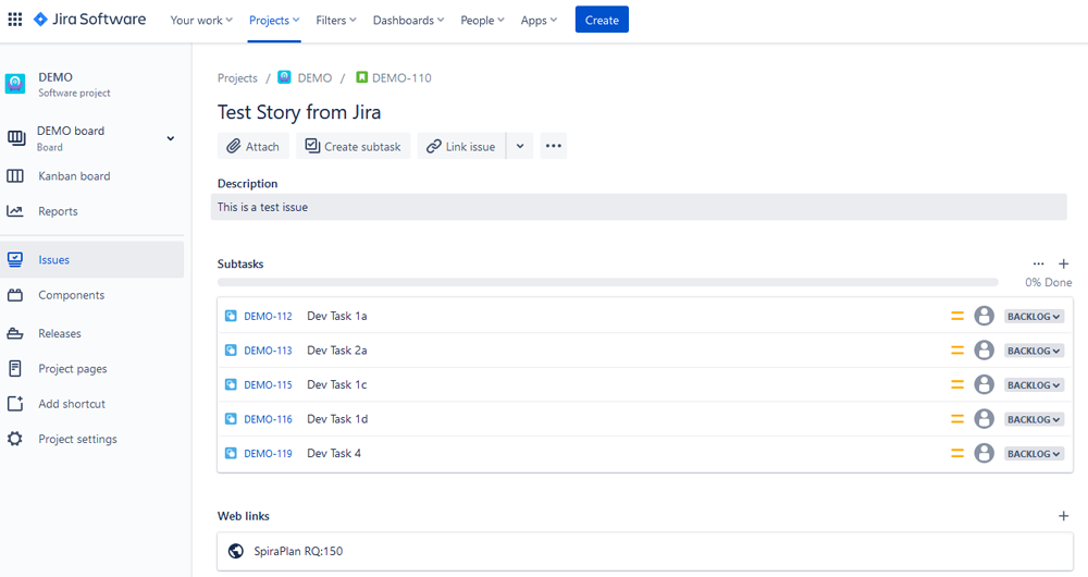 User Story with Sub-Tasks in Jira