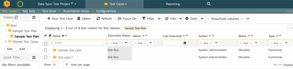Test Cases and Test Folders in Spira
