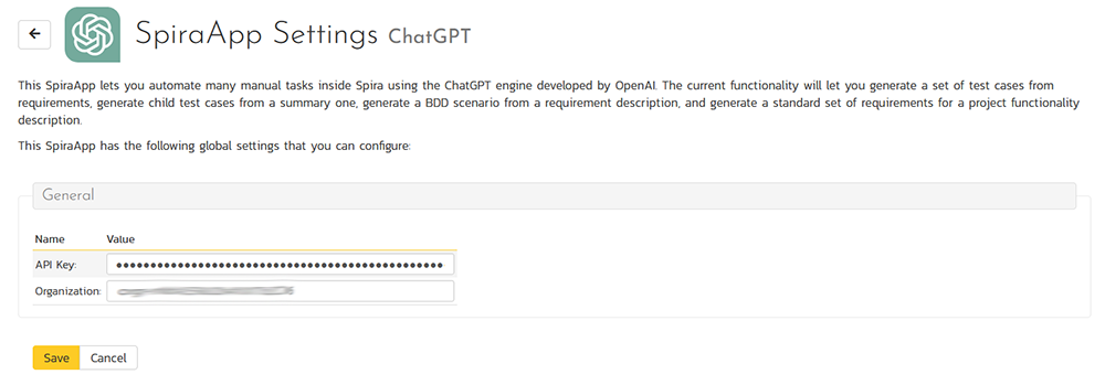 ChatGPT Plugin Settings in Spira