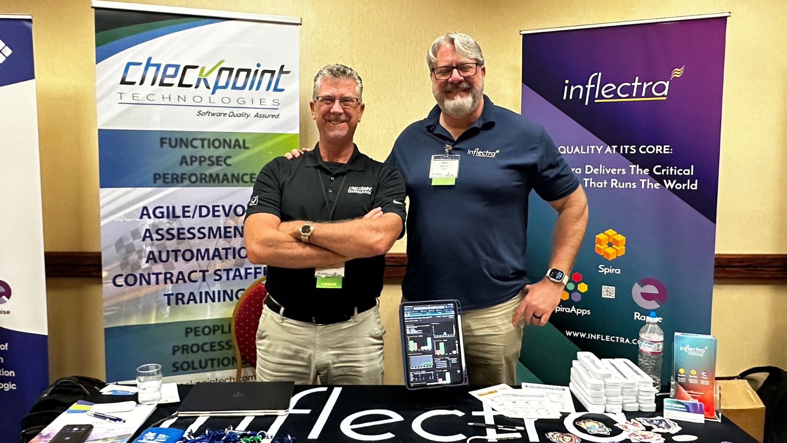 rick-baucom-from-inflectra-and-bob-crews-from-checkpoint-technologies-at-pnsqc-in-portland-image