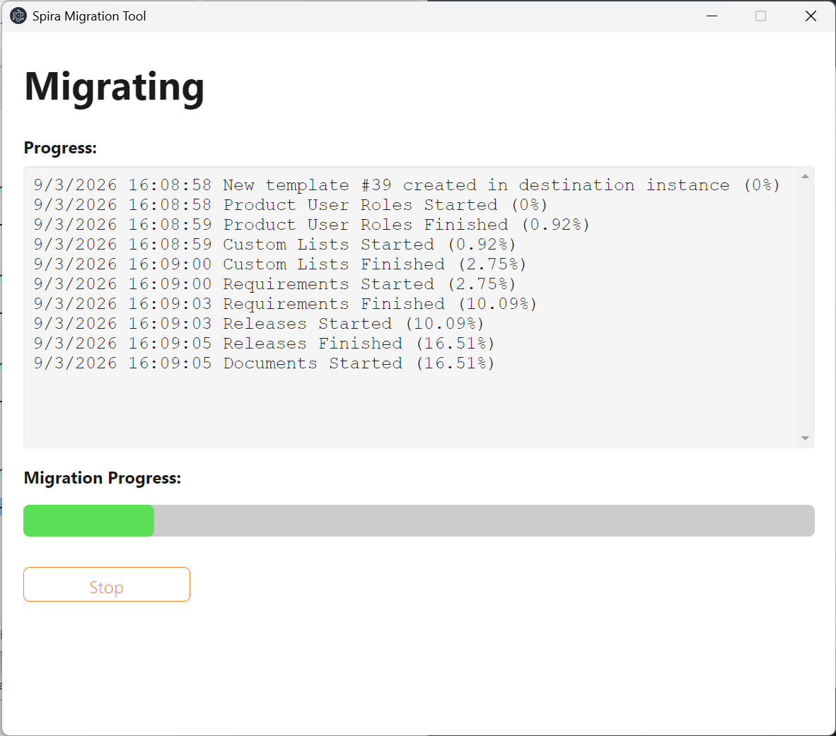 Migration Progress