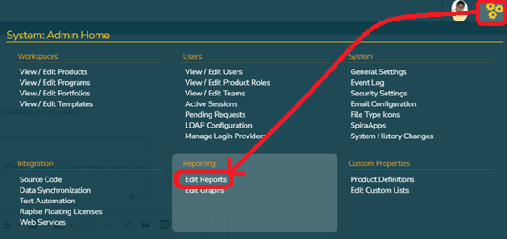 Accessing "Edit Reports"